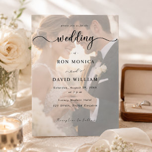 Minimal Overlay Photo Wedding Invite