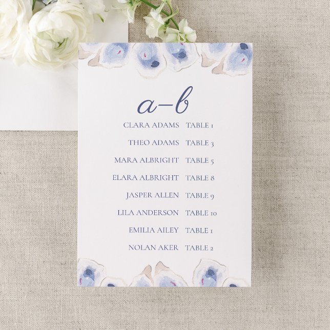 Minimal Oyster Wedding Seating Chart Card (Creator Uploaded)