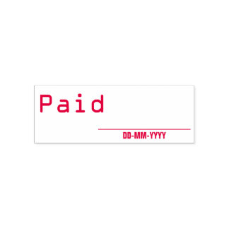 Minimal "Paid" Rubber Stamp