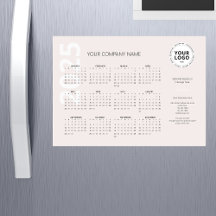 Minimal Pale Blush Cream Business Calendar 2025