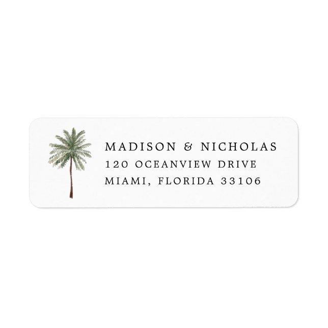 Minimal Palm Tree Return Address Label (Front)