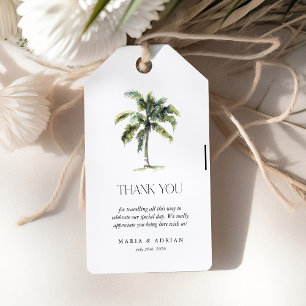 Minimal Palm Tree Tropical Beach Wedding favour Gift Tags