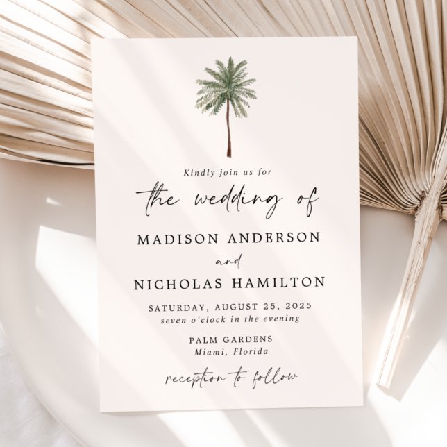 Minimal Palm Tree Wedding Invitation (Creator Uploaded)