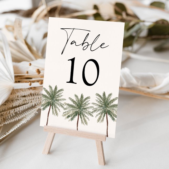 Minimal Palm Tree Wedding Table Number (Creator Uploaded)