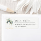 Minimal Palm Trees Watercolor Tropical Address