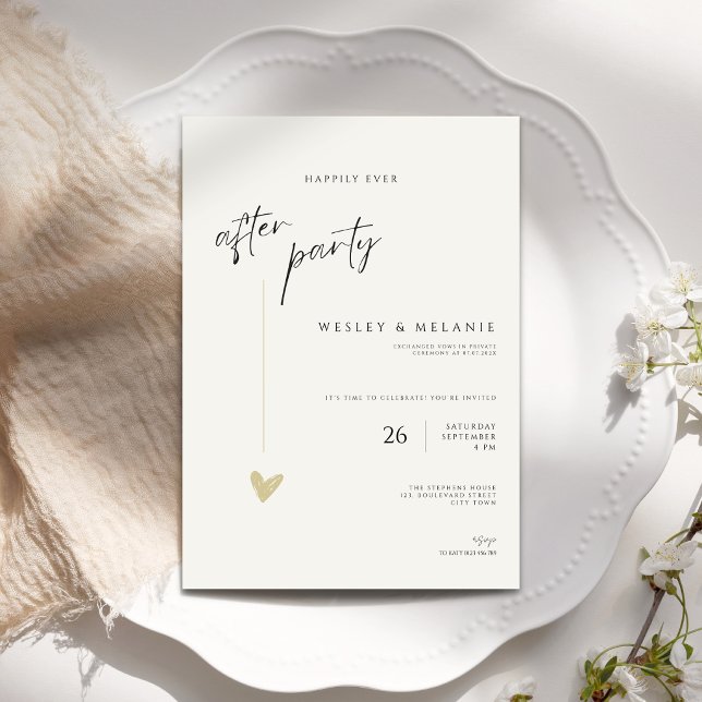 Minimal Party Invitation Happily Ever After Party (Happily ever after party wedding invitation)