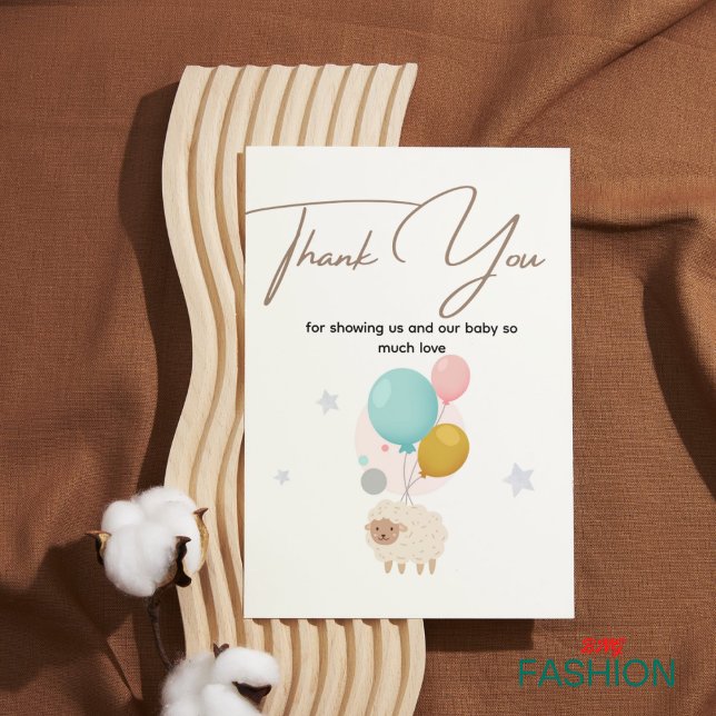 Minimal Pastel Baby Shower | Cute & Modern Design Thank You Card (Creator Uploaded)