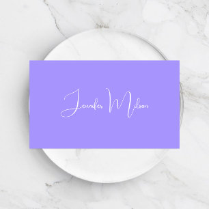 Minimal Pastel Blue Hand written Typography Business Card