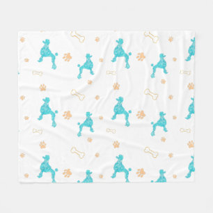 Minimal Pastel Blue Poodle Silhouette Blanket