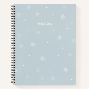 Minimal Pastel Blue Winter Personalised Notebook