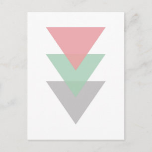 Minimal Pastel Coloured Trio Of Triangles Postcard