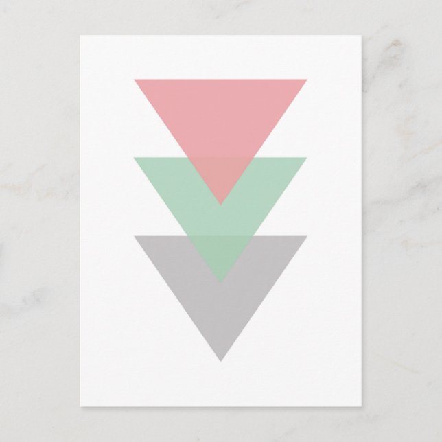 Minimal Pastel Coloured Trio Of Triangles Postcard (Front)