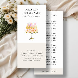 Minimal Pastel Colourful Watercolor Cake Bakery Rack Card