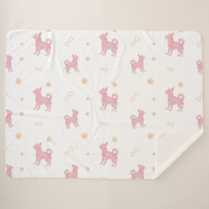 Minimal Pastel pink chihuahua Silhouette blanket