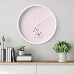 Minimal Pastel Pink Initial & Personalised<br><div class="desc">Add a touch of elegance to your space with this Minimal Pastel Pink Initial & Personalised Clock. Featuring a sleek and minimalist design, this clock is perfect for those who appreciate both functionality and style. The soft pastel pink background provides a sophisticated flair, while the personalised initial or name makes...</div>