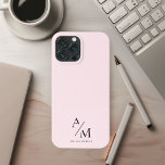 Minimal Pastel Pink Initial & Personalised  iPhone 13 Pro Max Case<br><div class="desc">Protect your phone in style with this Minimal Pastel Pink Initial & Personalised iPhone 13 Pro Max Case. Featuring a sleek and minimalist design, this case is perfect for those who appreciate elegance and functionality. The soft pastel pink background adds a touch of sophistication, while the personalised initial or name...</div>