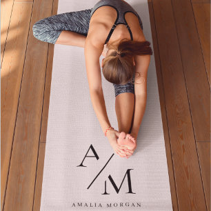 Minimal Pastel Pink Initial & Personalised  Yoga Mat