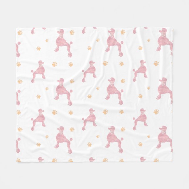 Minimal Pastel Pink Poodle Silhouette Blanket (Front (Horizontal))