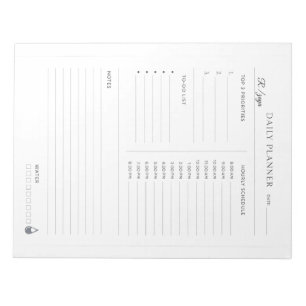 Minimal Pastel white and black Daily Planner Notepad
