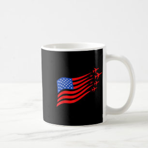 Minimal Patriotic Airplane American Flag Usa Coffee Mug
