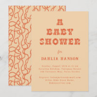 Minimal Peach Orange Western Baby Shower