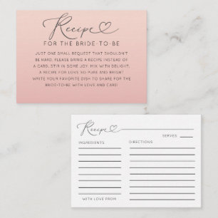 Minimal Peach & Pink Ombre Recipe Card