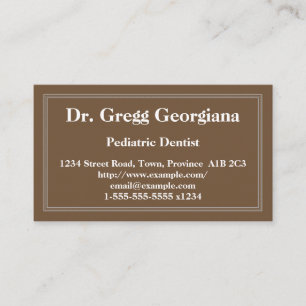 Minimal Pediatric Dentist Business Card