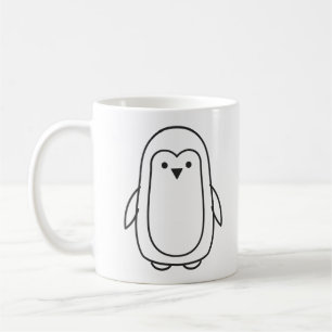 Minimal Penguin Line Drawing Coffee Mug