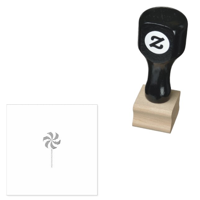 Minimal Peppermint Swirl Lollipop Rubber Stamp (Stamped)