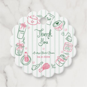 Minimal Perfect Matcha  Bridal Shower Thank You Favour Tags