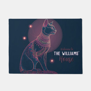 Minimal Persian House Cat Mum Dad New House Doormat