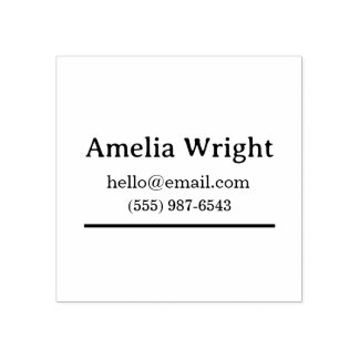 Minimal Personal Address Stamp Name, Email & Phone
