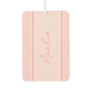 Minimal Personalised Blush Pink Car Air Freshener