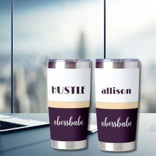 Minimal Personalised Hustle Boss Babe Insulated Tumbler