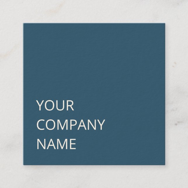 Minimal Personalised Modern Blue Custom QR Code Square Business Card (Front)
