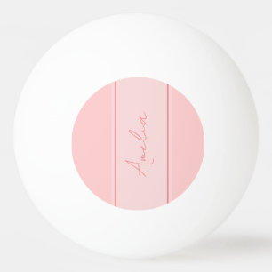 Minimal Personalised Name Blush Pink Ping Pong Ball