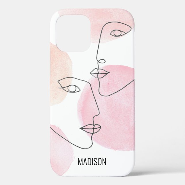 Minimal Personalised Pink Case-Mate iPhone Case (Back)