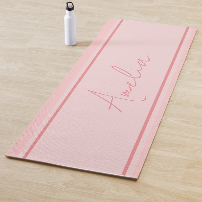 Minimal Personalised Pink Yoga Mat (In Situ)