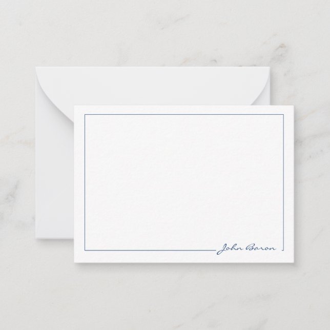Minimal Personalised Stationary, Elegant Note Card (Front)