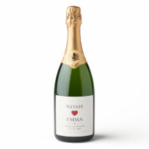 Minimal Personalised Wedding Wine Bottle Label