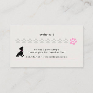 Minimal Pet Silhouette Dog Trainer Reward Loyalty Card