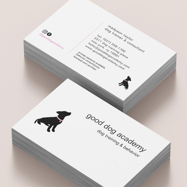 Minimal Pet Silhouette Dog Training Business Card (Creator Uploaded)