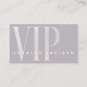 Minimal Pewter Violet Grey & Luxury Pearl VIP Loyalty Card