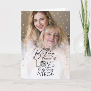 Minimal Photo Belated Birthday Keepsake Niece Card