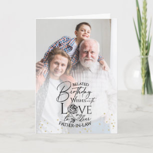 Minimal Photo Birthday Keepsake Father-in-law Card