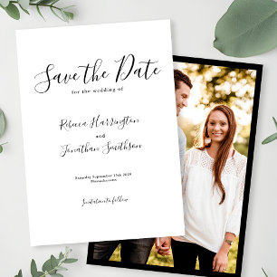 Minimal Photo Black White Wedding Save The Date