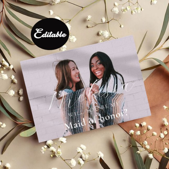 Minimal Photo Bridesmaid Proposal Card (Creator Uploaded)