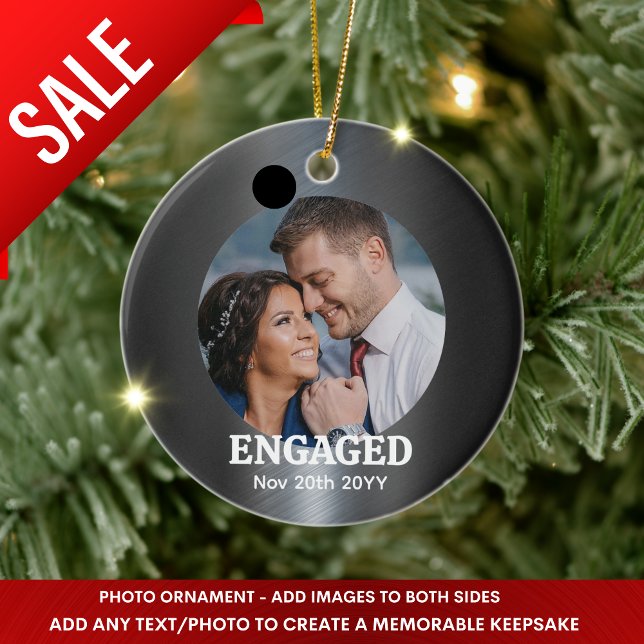Minimal PHOTO Christmas Decoration Grey Engagement (Creator Uploaded)