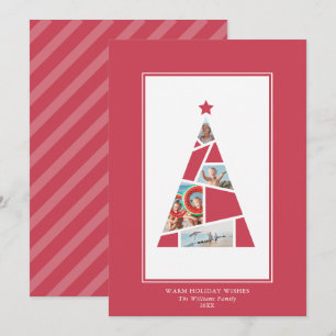 Minimal Photo Christmas Tree Holiday Card