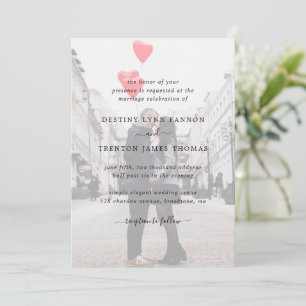 Minimal Photo Classic Elegant Wedding Invitation